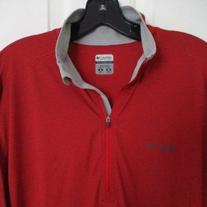 Columbia Titanium Mens L/S Red 1/4 Zip Lightweight Sweater Top NWOT - Large